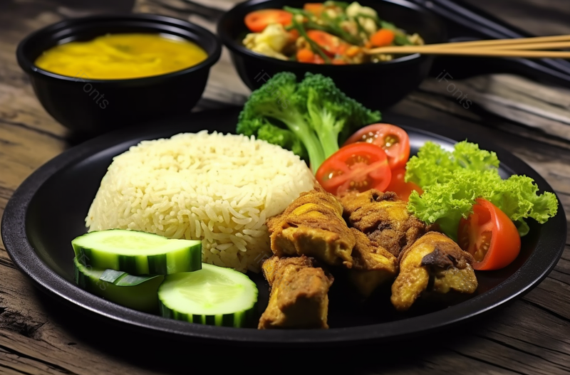 健康饮食鸡肉饭套餐,高清,摄影图,摄影图片,图片大全,摄影图免费下载
